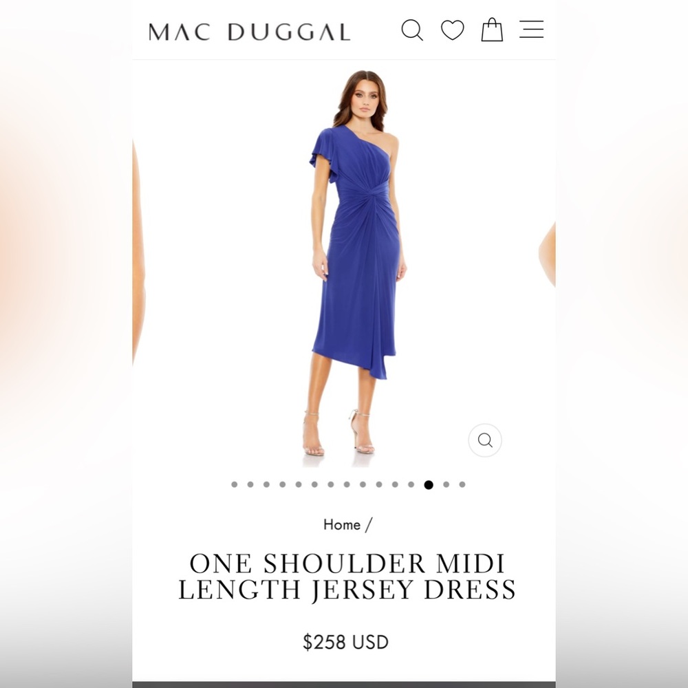 NWT ONE SHOULDER MIDI LENGTH JERSEY DRESS